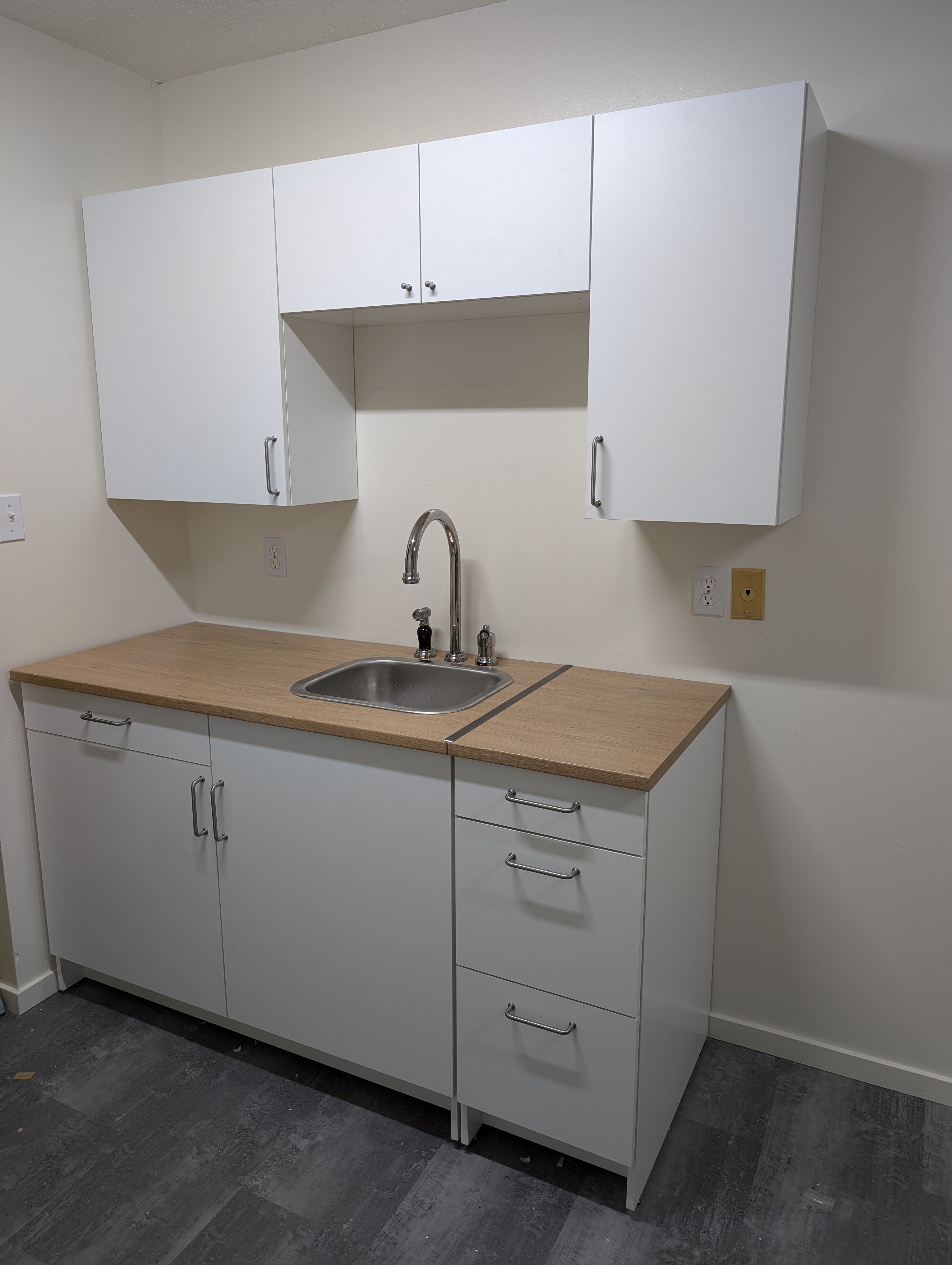 IKEA KNOXHULT kitchen cabinets installed.